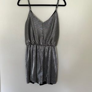 Silver metallic romper size M